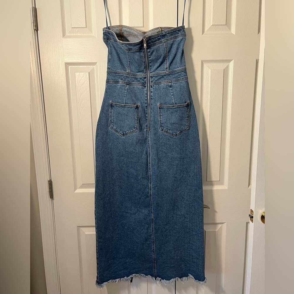 VICI Olivia Strapless Denim Dress Size M EUC - Picture 7 of 12